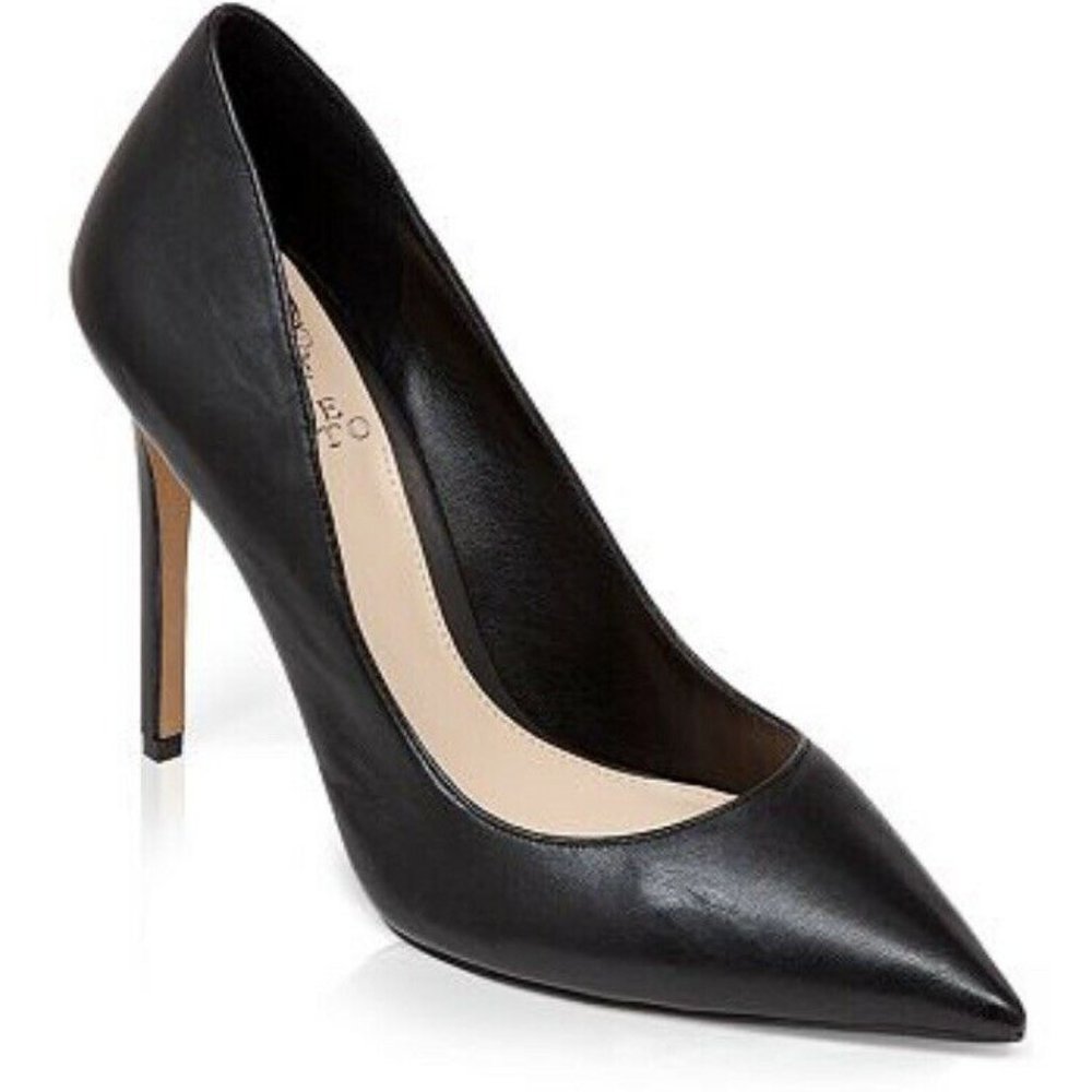 Vince Camuto NEW black Leather Pointed Toe Pumps High Heels Shoes Sz 8/38.5 NWOT